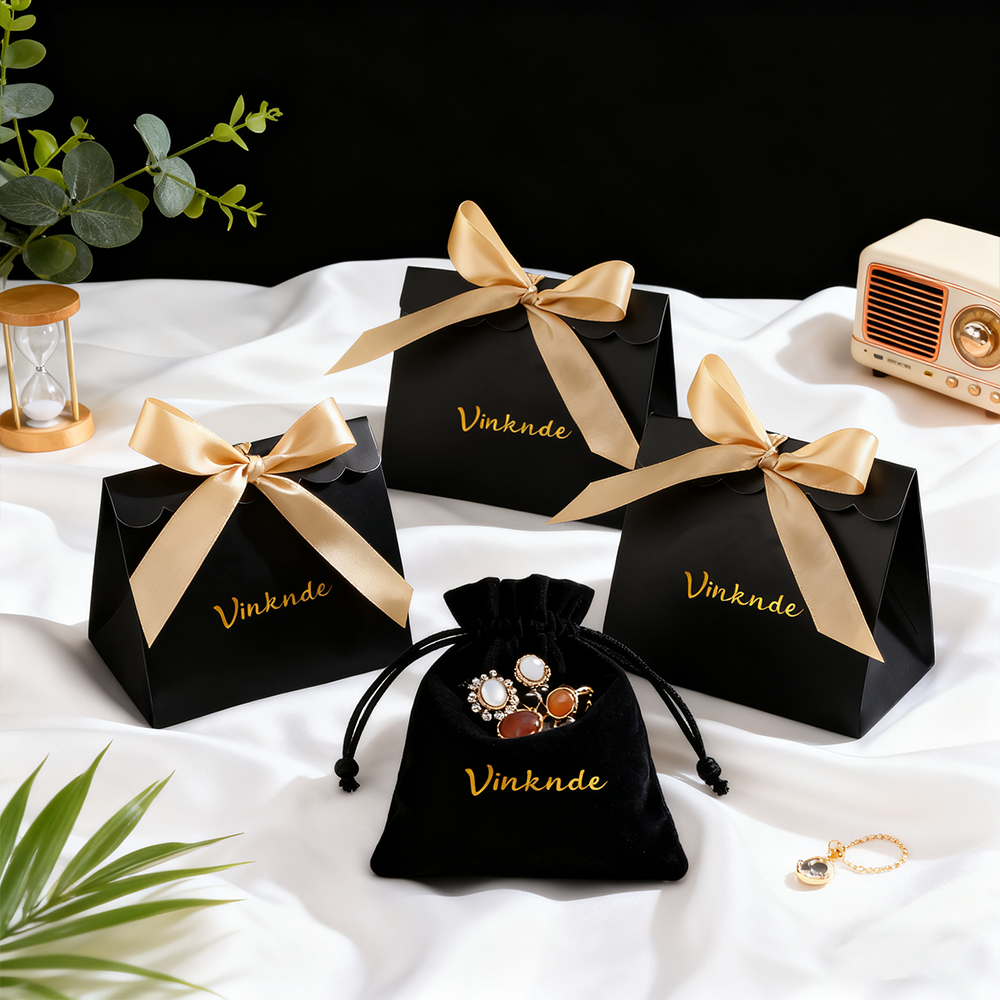 Box Bag Rigid - Customized Logo Exquisite Ribbon Small Gift