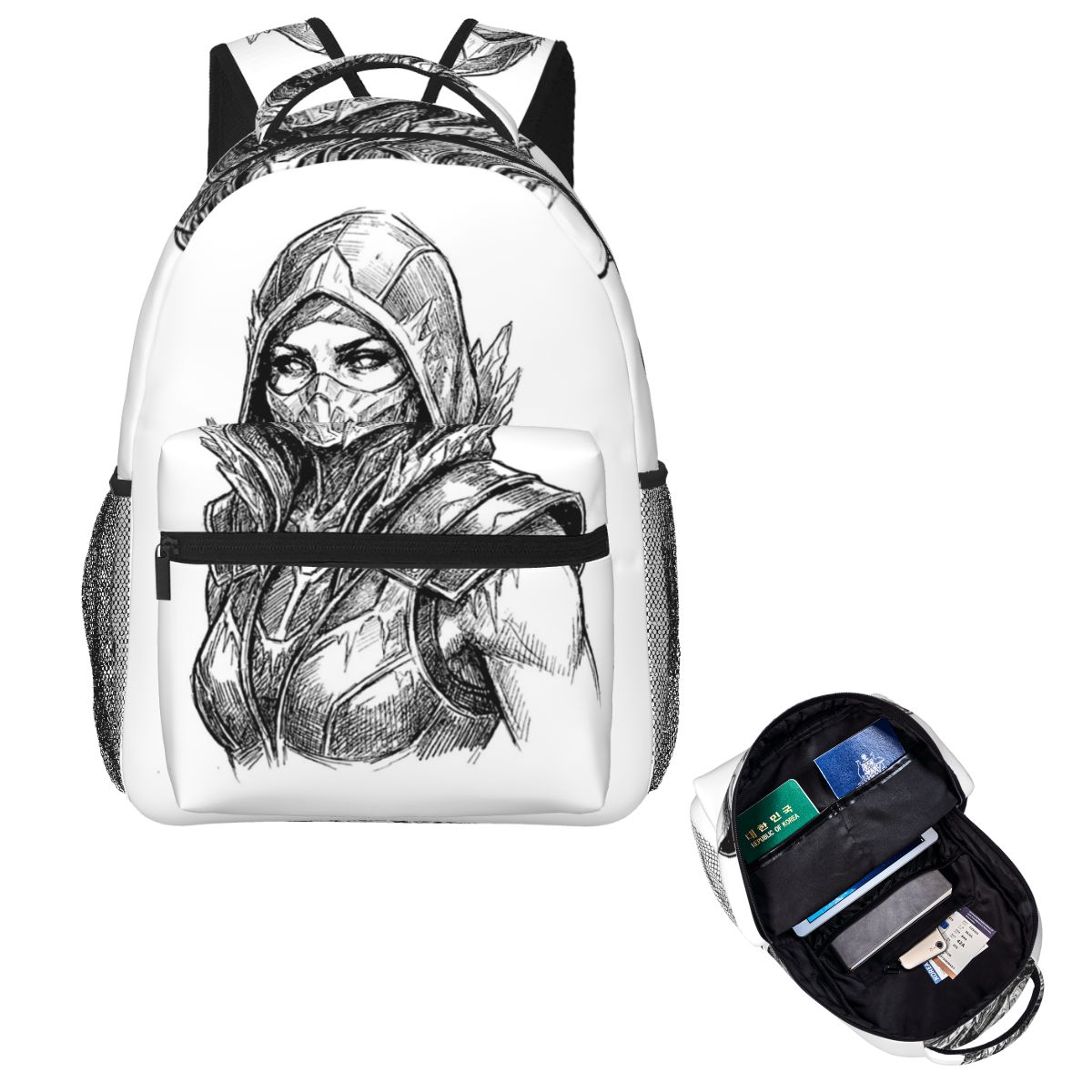 Women Bags Mk - Frost Mortal Kombat MK Student Backpack