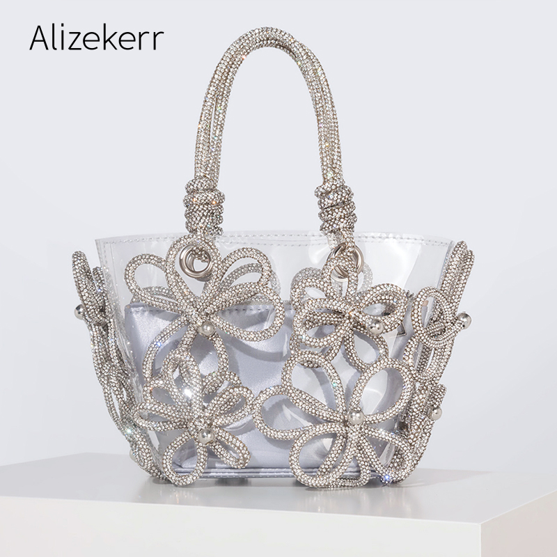 Diamond Flower Transparent Tot - đánh giá và giá Women'S Bags Holiday