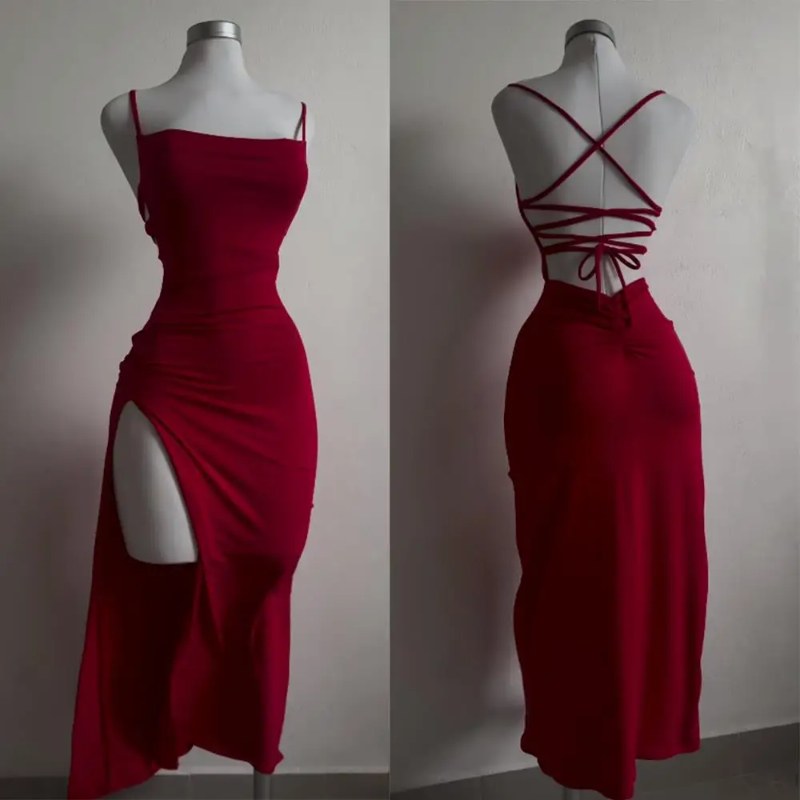 2025 Sexy Suspender Slit Dress - đánh giá và giá Women Bags Winners