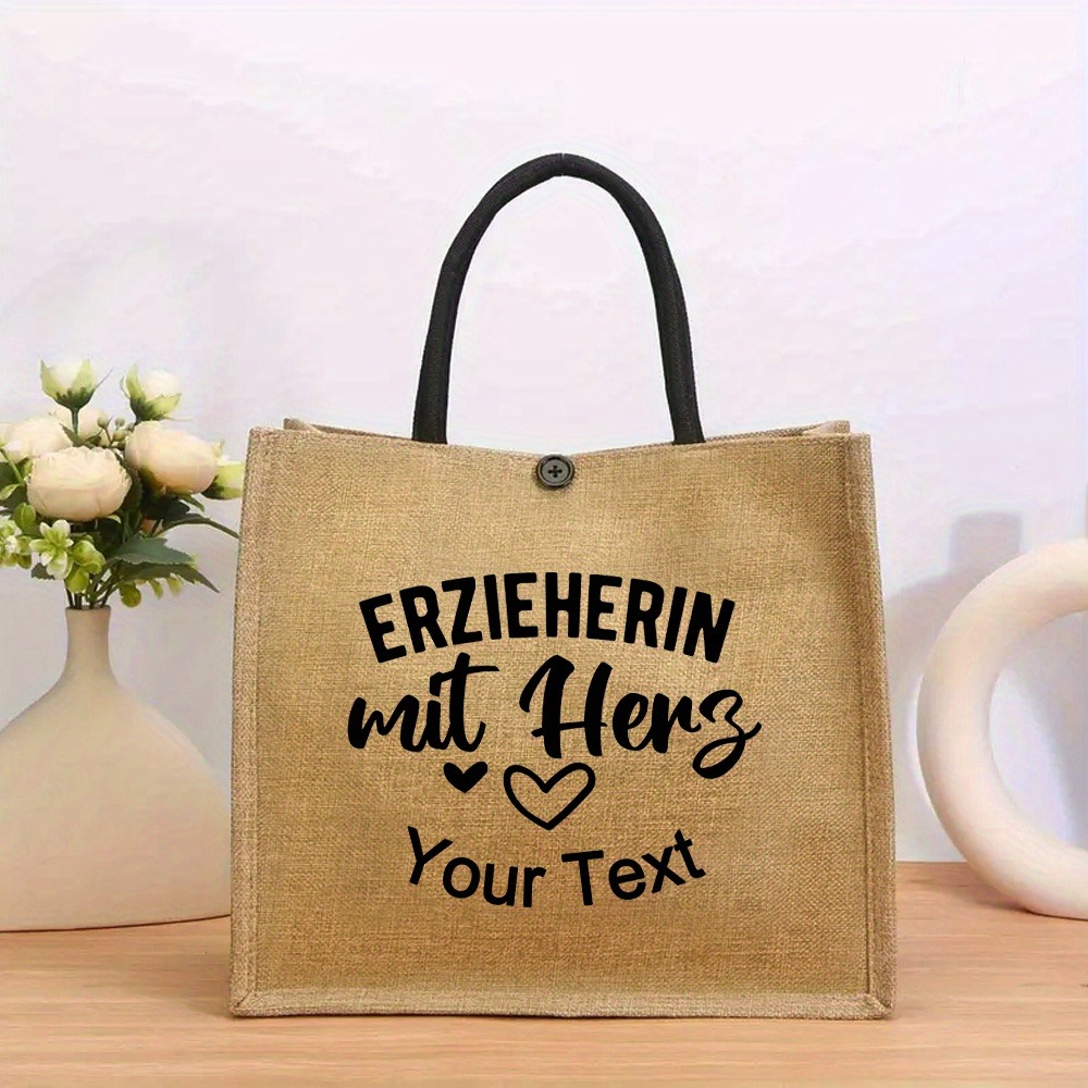 Custom Name Linen Tote Bag, Li - đánh giá và giá Women'S Bags Holiday