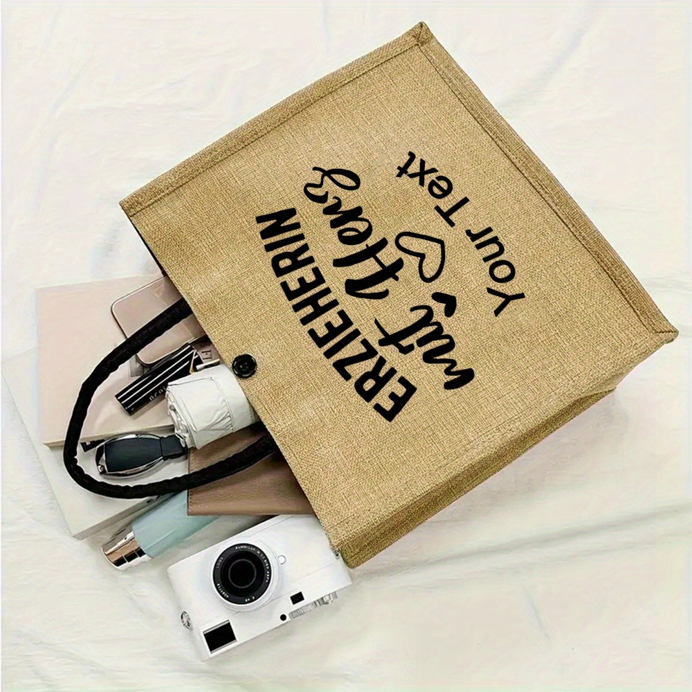 Custom Name Linen Tote Bag, Li - đánh giá và giá Women'S Bags Holiday