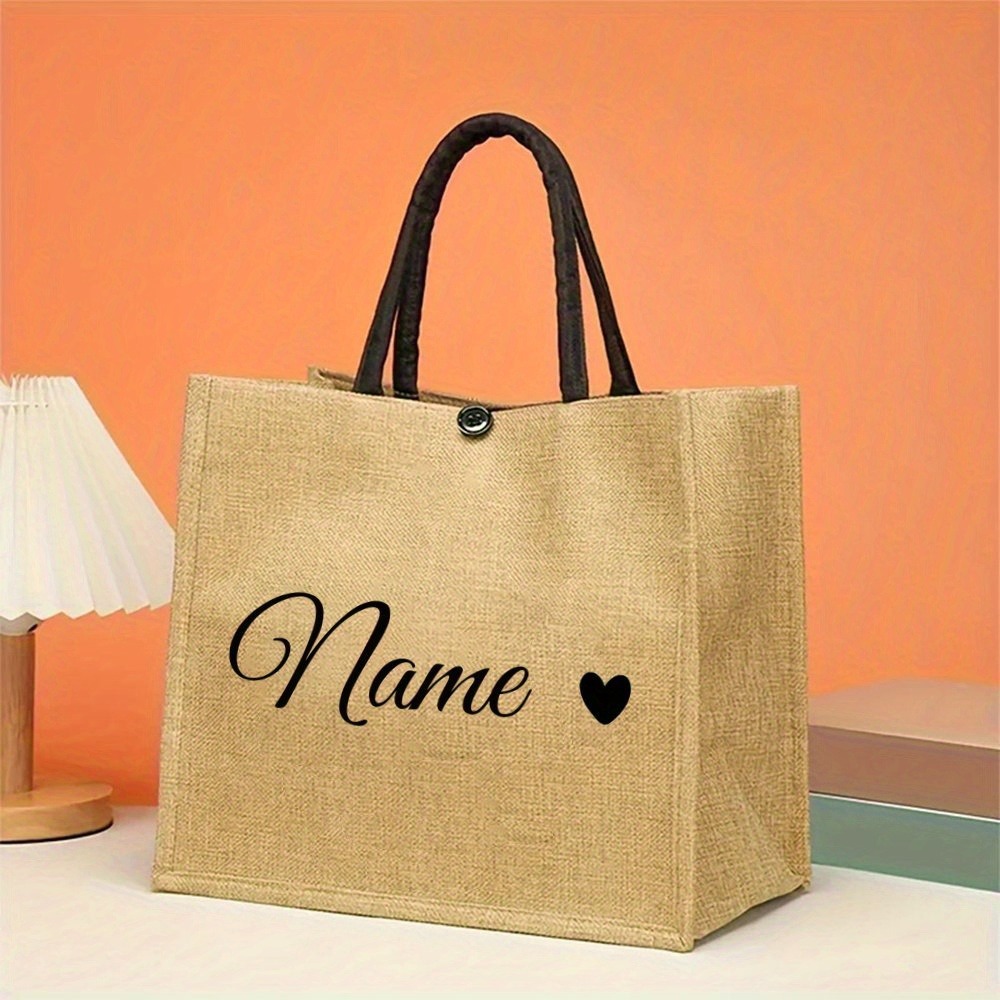 Custom Name Linen Tote, Chic B - đánh giá và giá Women'S Bags Holiday