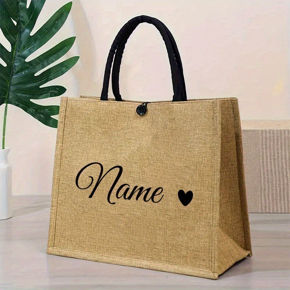 Custom Name Linen Tote, Chic B - đánh giá và giá Women'S Bags Holiday