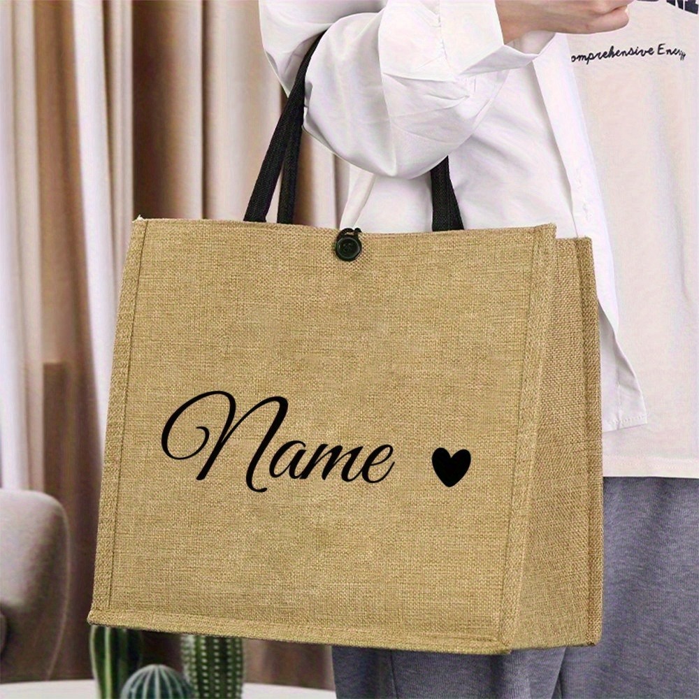 Custom Name Linen Tote, Chic B - đánh giá và giá Women'S Bags Holiday