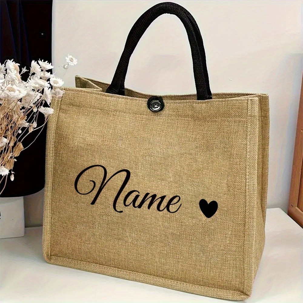 Custom Name Linen Tote, Chic B - đánh giá và giá Women'S Bags Holiday