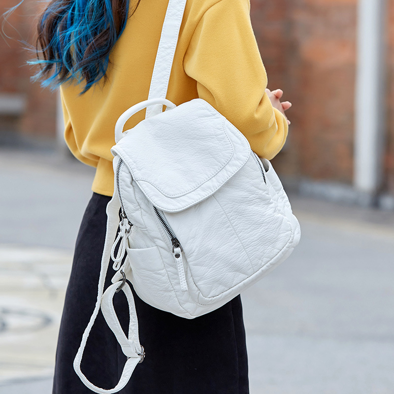 Women's Backpack White Washed  - đánh giá và giá Women Bags In Sale