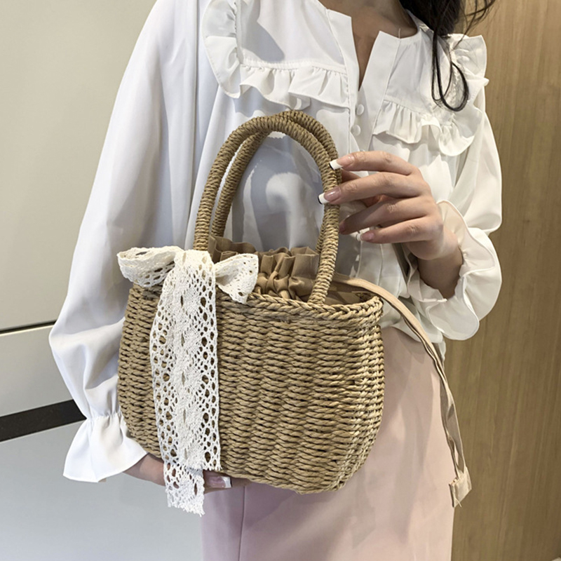 Women Straw Woven Drawstring H - đánh giá và giá Women'S Bags Holiday