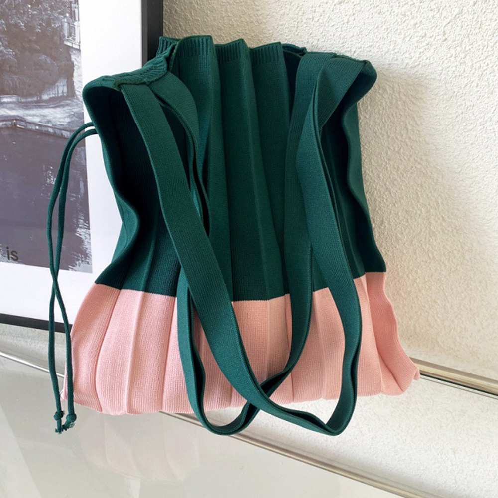 Knitted Foldable Storage Handb - đánh giá và giá Women Bags In Trend