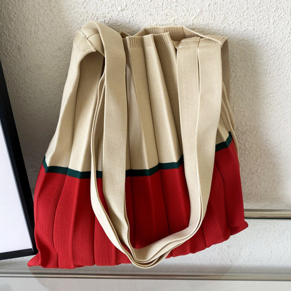 Knitted Foldable Storage Handb - đánh giá và giá Women Bags In Trend