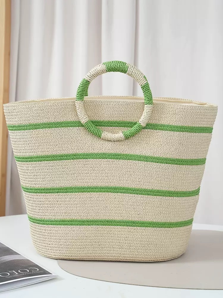 striped Tote grass woven bag s - đánh giá và giá Women'S Bags Holiday