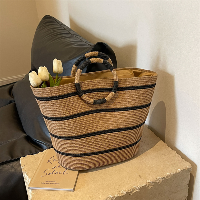 striped Tote grass woven bag s - đánh giá và giá Women'S Bags Holiday
